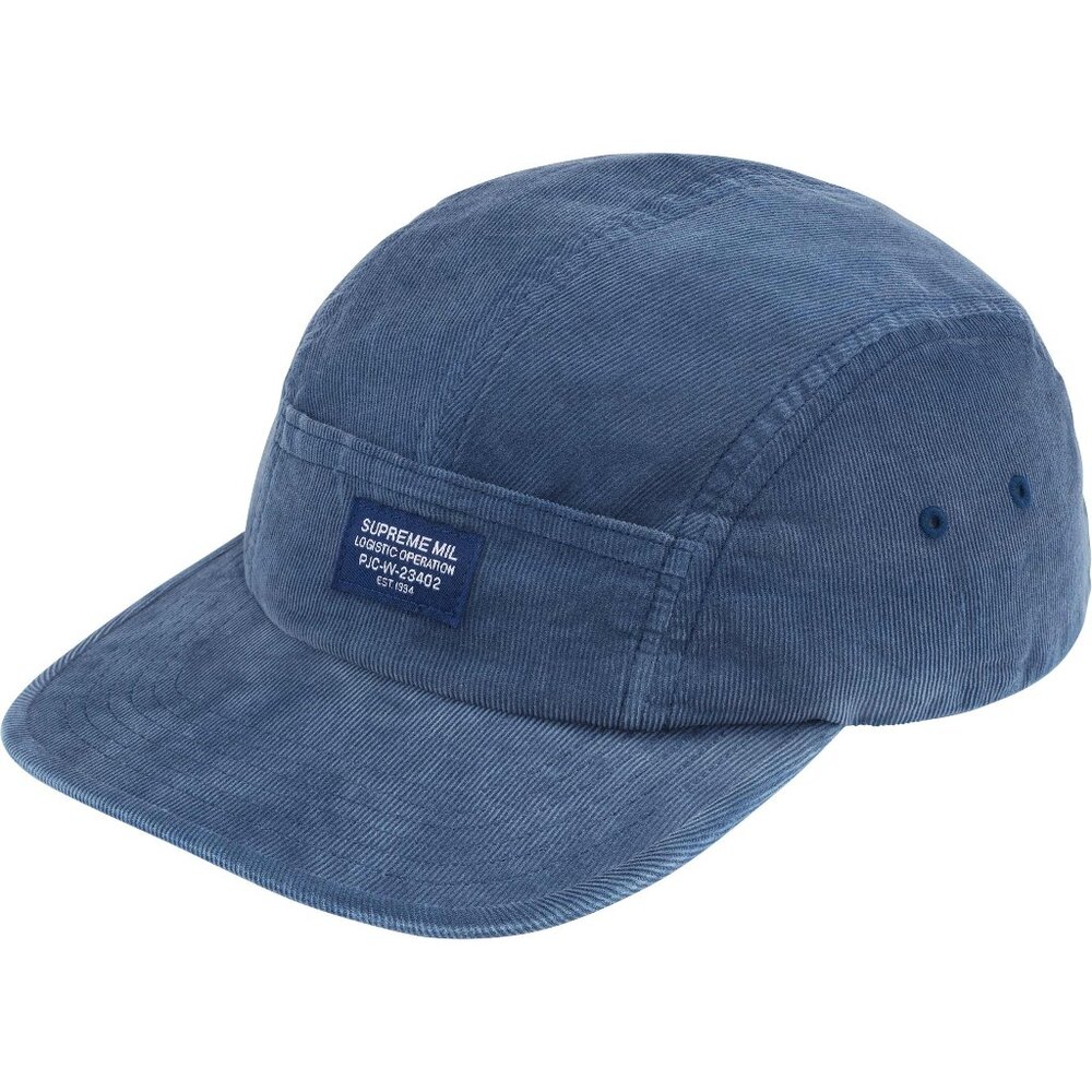 Supreme Corduroy Pocket Camp Cap Blue FW24